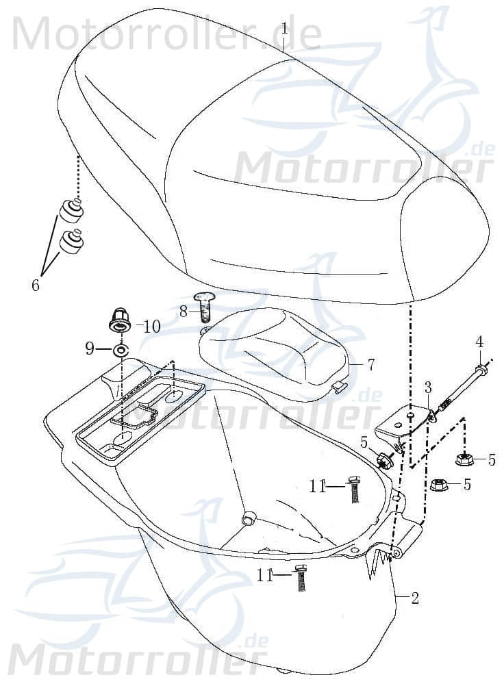 Anschlaggummi 7mm für Sitzbank 4Takt 50ccm 2130401-3