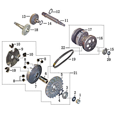 Getriebeausgangswelle 44 Zähne Länge 141mm 139QMA 50ccm 2Takt Motorroller.de gerade verzahnt Endantrieb Zwischenwelle Antriebs-Welle Getriebewelle AGM