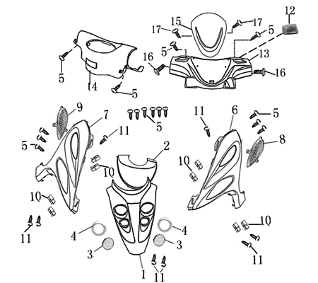 Rex Drive Sport 50 Seitenverkleidung 50ccm 2Takt 706404 Motorroller.de Seitendeckel Seitenabdeckung Seitenleiste Seiten-Verkleidung Seiten-leiste