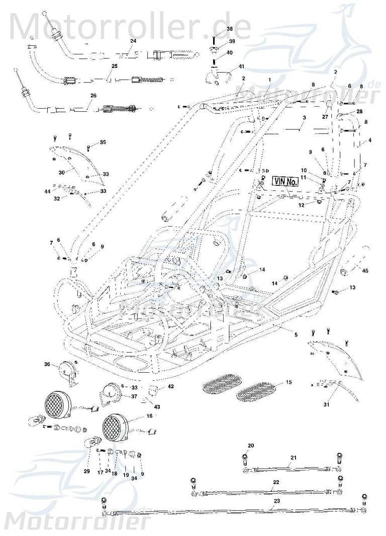 Schraube M8x1.25mm Kasea Buggy 150 Maschinenschraube 150-871 Motorroller.de Bundschraube Flanschschraube Flansch-Schraube Maschinen-Schraube BUGGY 250
