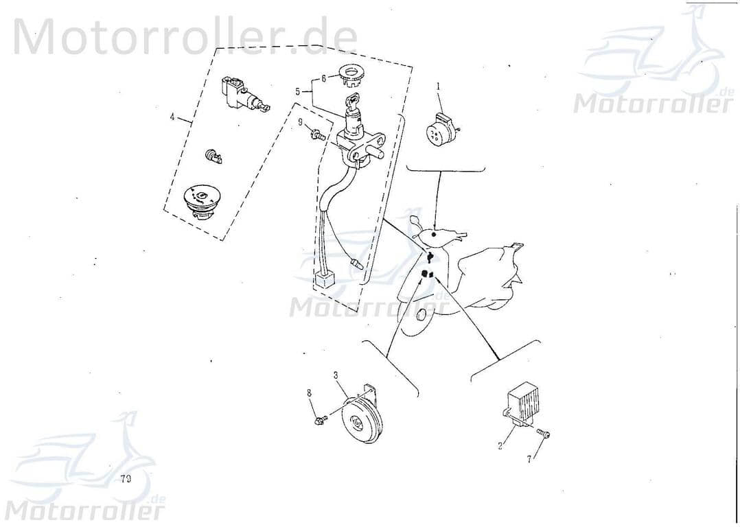 Rex QM125T 10A Hupsignal Scooter Mofa Signalhorn Hupe Motorroller.de 125ccm 4Takt 152QMI YY125QT-28 125cc 4T GY6 Horn Signal-Horn Töte