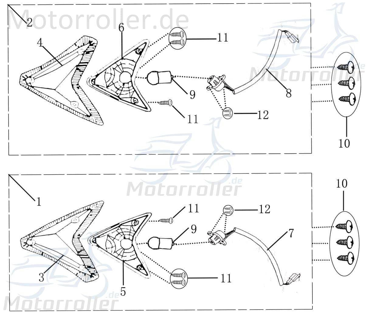 Blechschraube 3.0x8mm verzinkt Jonway Scooter 9111730008-4 Motorroller.de Kreuzschlitzschraube Kreuzschraube Blech-Schraube Treibschraube 125ccm-4Takt