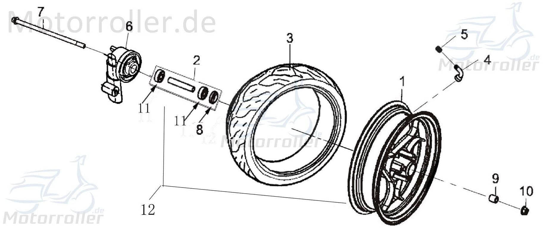 Rollerreifen 130/70-12 CPI Aragon 50 Scooterreifen 1040502-4 Motorroller.de Sommerreifen Motorrollerreifen Mokick Jonway Air Force One 125 Moped