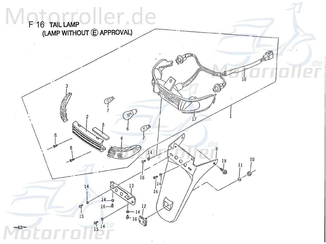Blinkerverkleidung hinten links B2E16600509