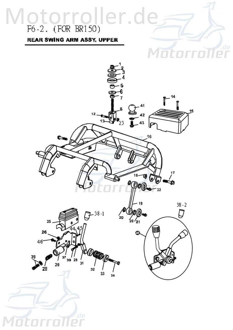 PGO Puffer Unterlage Motorhalterverbindung Bugrider 150 B5486030000 Motorroller.de Vibrationspuffer Dämpferunterlage Buggy Ersatzteil Service