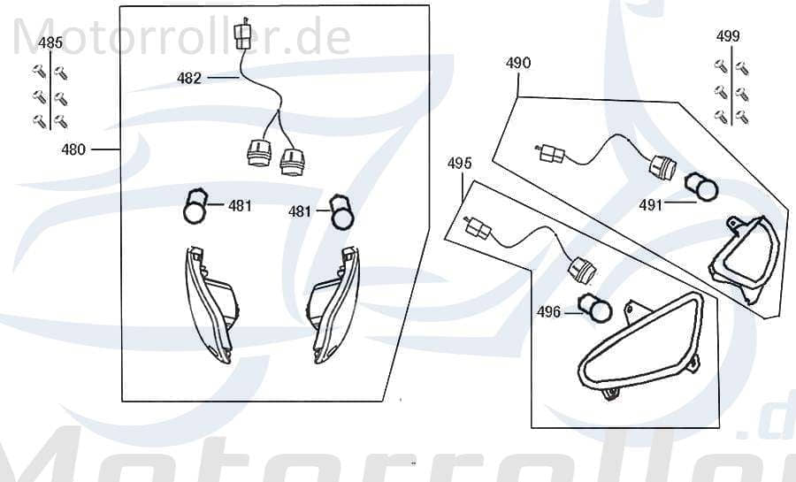 SMC Blinker hinten links orange Jonway Roller 33650-ALA6-9000 Motorroller.de Signalleuchte Blinklicht Blinkleuchte Fahrtrichtungsanzeiger Winker Moped