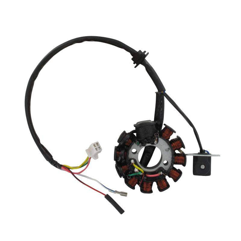 Lichtmaschine Stator DC 11 11 Spulen D=88mm TS152QMI130002-A Motorroller.de Pick-up außen 6 Kabel 1x4 + 2x1pol Ankerplatte Zündplatte Zündgrundplatte