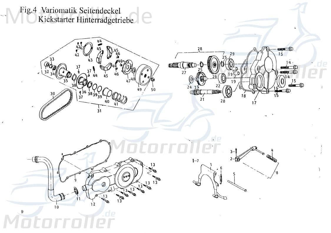 PGO Kurbelgehäusedeckeldichtung links 50ccm-2Takt Star 50 B2000012664 Motorroller.de Motorgehäusedeckeldichtung PGO 50ccm-2Takt Star 50 2 Mokick