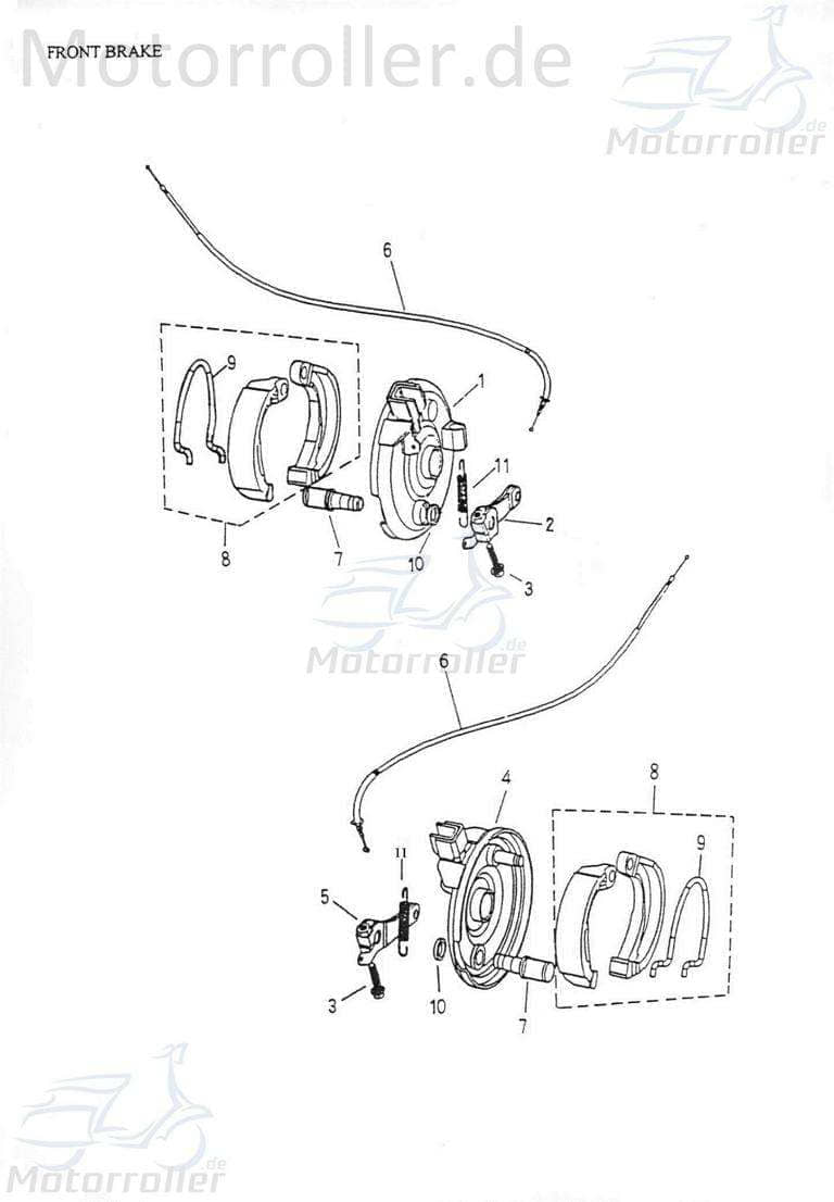 Bremsbeläge Adly ATV 50 Quad 50ccm 2Takt Motorroller.de Bremsbelag Bremsklötze Bremsbacken Bremsschuhe Bremsbelagsatz Bremssteine