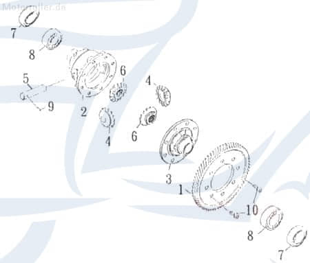 Kreidler Mustang 170 UTILITY Antriebsritzel 170ccm 4Takt 81361 Motorroller.de Antriebszahnrad Antriebsrad Antriebritzel Antriebs-Ritzel Antrieba-Rad
