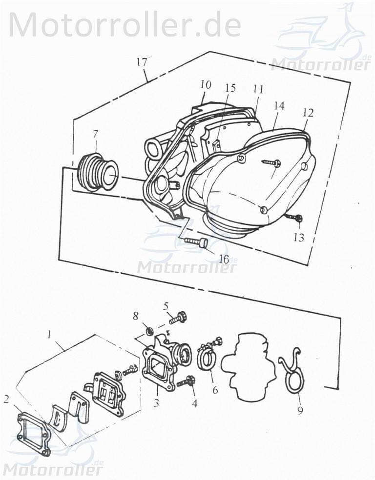 Schraube M6x16mm mit Bund verzinkt Baotian S6001-06016-02 Motorroller.de Bundschraube Maschinenschraube Flanschschraube Flansch-Schraube Bund-Schraube