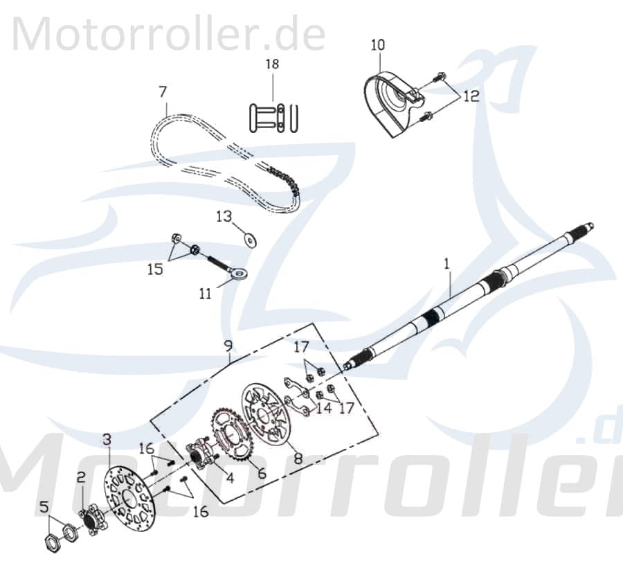 Adly Kettenschloss ATV 50 RS XXL LC weiß-blau 50ccm 2Takt Motorroller.de Kettenglied Kettenverbinder Ketten-Verbindungsglied Minarelli liegend Quad