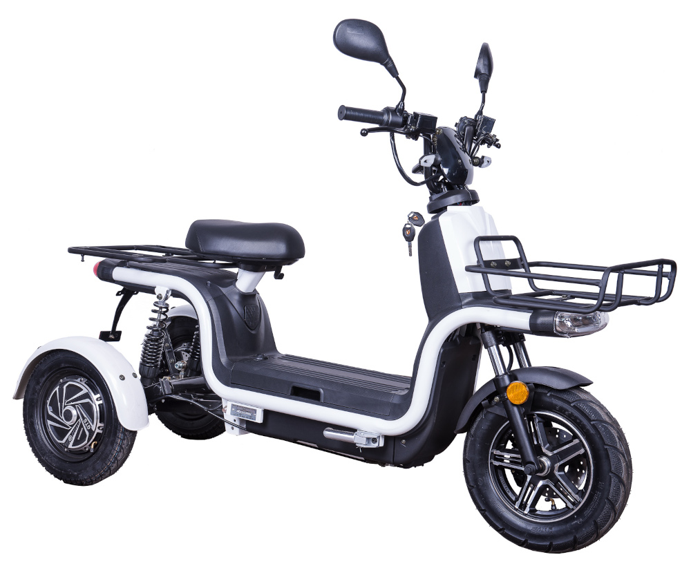 Dreirad Scoody E Trike ZT-29B 45 km/h weiß 2x800 Watt Lithium-Ionen Elektroroller E-Scooter E-Roller Dreiradroller mit 2 Akkus