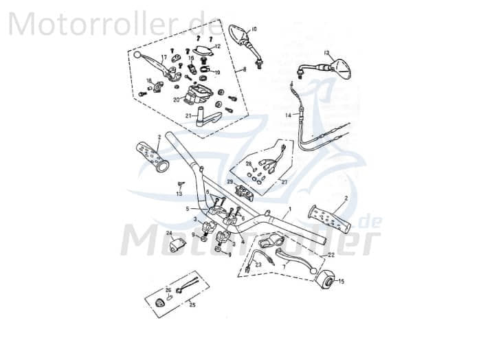 Adly Gaszug 345mm ATV 50 II Utility XXL AC Quad 50ccm 2Takt Motorroller.de Seilzug Bautenzug Gasseilzug Bauten-Zug Bowden-Zug Gas-Zug Seil-Zug UTV