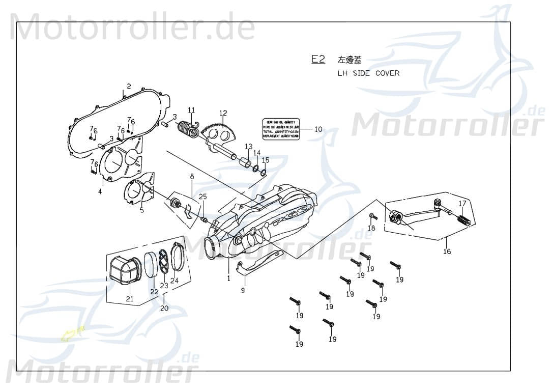 PGO Anlasserfixierbolzen X-RIDER 150 Quad ATV 150ccm 4Takt Motorroller.de 125ccm-4Takt Ligero RS 125 UTV Ersatzteil Service Inpektion Direktimport