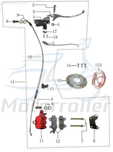 Bremsschlauch vorn Stahlflex für ABS System 960mm YYB950QT-2-10008-A