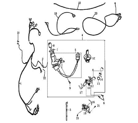 Schlosssatz Jonway RS1000 Tank-Verschluss Scooter 1140301-1 Motorroller.de Tankverschluss Tank-Deckel Schloss-Set Zünd-Schloss Schlossgarnitur Rex