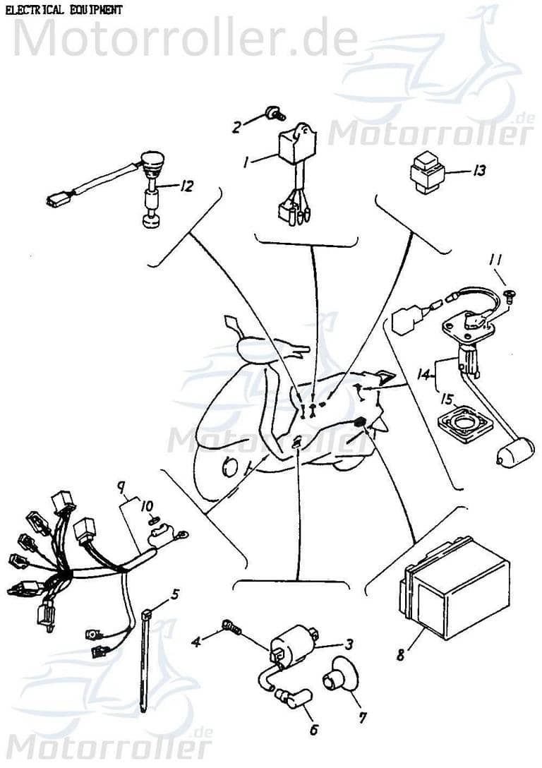 Adly Cat 50 Starterrelais 12V 40A 50ccm 2Takt 38501-105-000 Motorroller.de Startrelais Magnetschalter Anlasserrelais Anlasser-Relais Starter-Relais