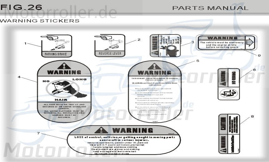 Aufkleber Achtung (Handbremse) Werbemittel 9.090.007