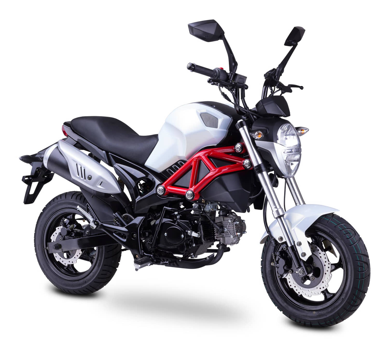 Motorrad Fighter 50 P-RS weiß 25 km/h Euro 5 Schaltmoped Mokick Kleinkraftrad