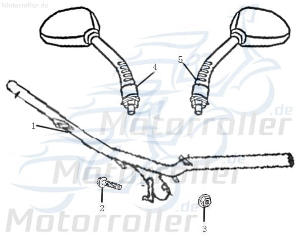 Rückspiegel links schwarz l=340mm M8x1.25 1210405-1
