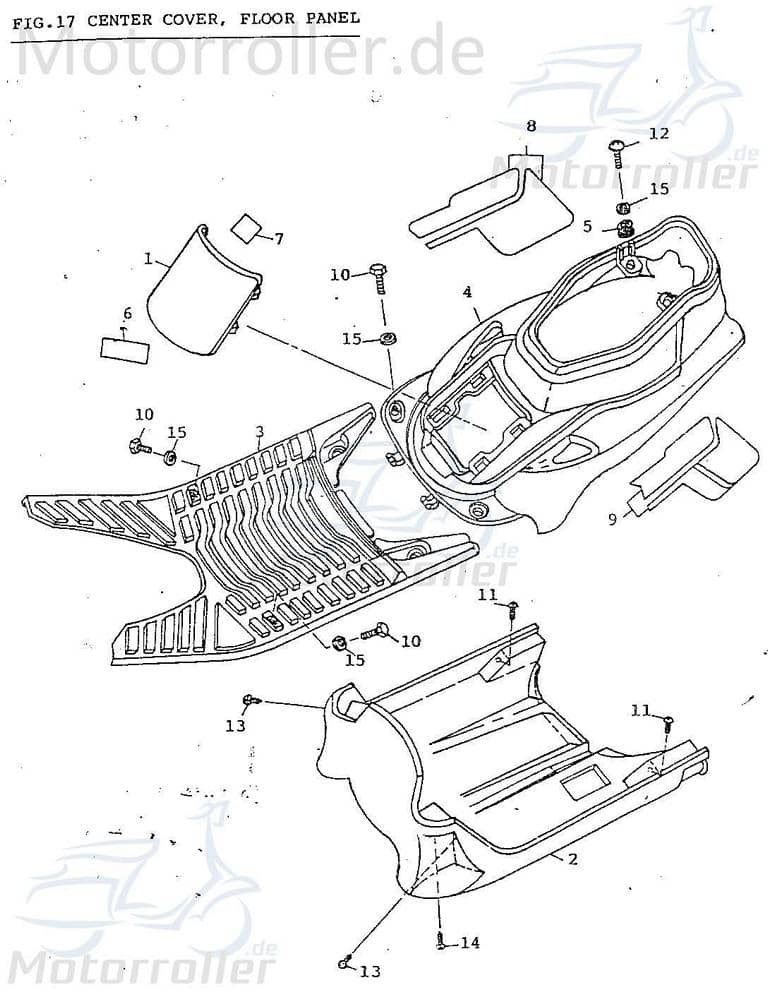 Adly AT 50 2 Sitzbankverkleidung 50ccm 2Takt 83400-105-000-SI Motorroller.de Sitzverkleidung Mittelverkleidung Sitz-Verkleidung Sitzbank-Verkleidung
