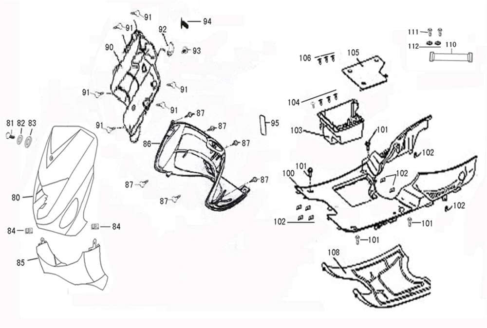 AGM GMX 460 Sport Batteriefachdeckel 50ccm 4Takt 50326-KY-9000 Motorroller.de Batterieabdeckung Batteriedeckel Batteriefachabdeckung Cover Scooter