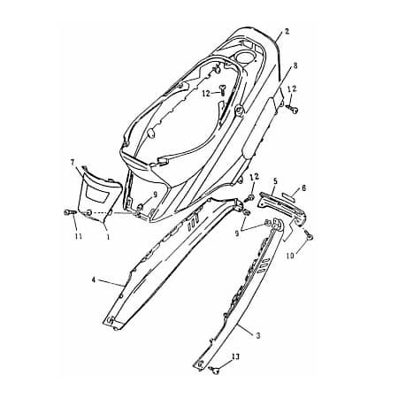 Emblem schwarz ab FG-Nr. 80111 Heckverkleidung 75656