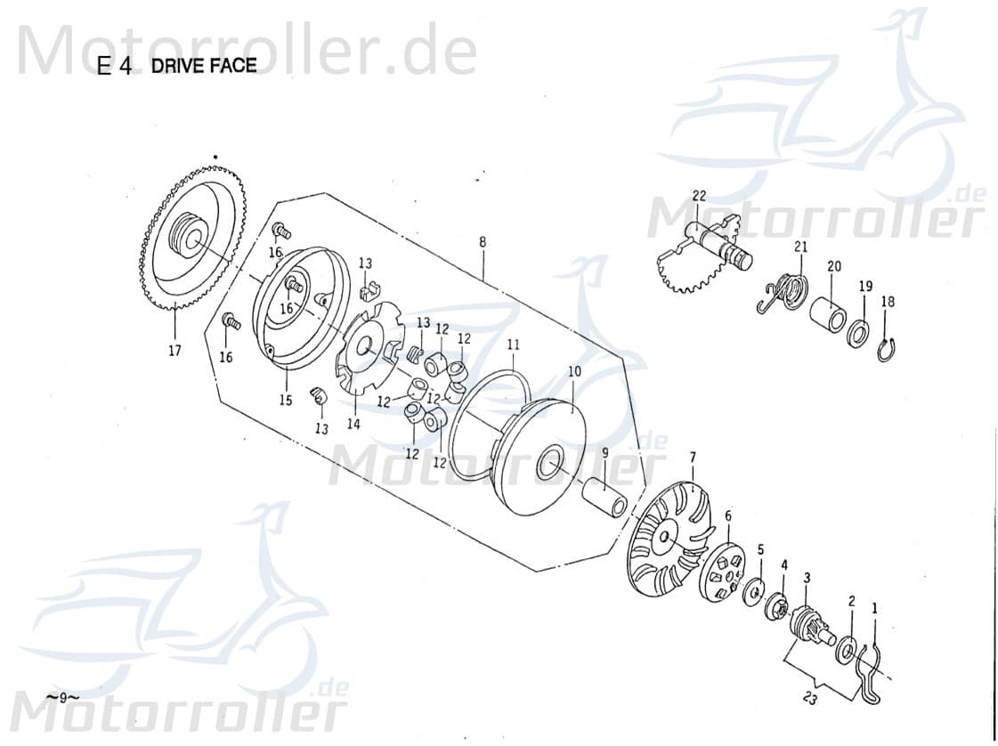 Gewichtsrolle komplett B4E112040A6