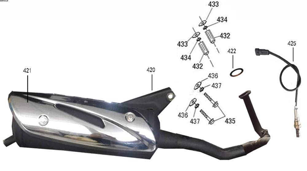AGM GMX 460 Retro Classic Auspuff 50ccm 4Takt 1830A-AFA1-E800 Motorroller.de Endschalldämpfer Auspuffanlage Endtopf Auspuff-Anlage Auspufftopf Scooter