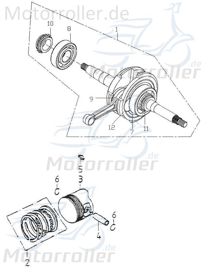 Adly Kolbenringe 57.4x1.0x2.3mm ATV 150 Sport 150ccm 4Takt Motorroller.de Kolbenringsatz Verdichtungsringe Kolben-Ring Kompressionsringe 150ccm-4Takt
