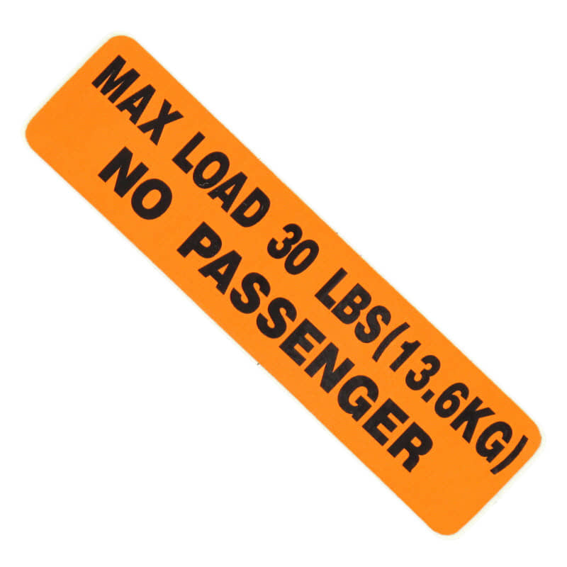 PGO Aufkleber Gewichtslimit X3-250 Sticker Dekor Quad ATV X0603080000 Motorroller.de Dekor-Aufkleber Klebeetikett PGO XR110 110ccm-2Takt X-Rider 90