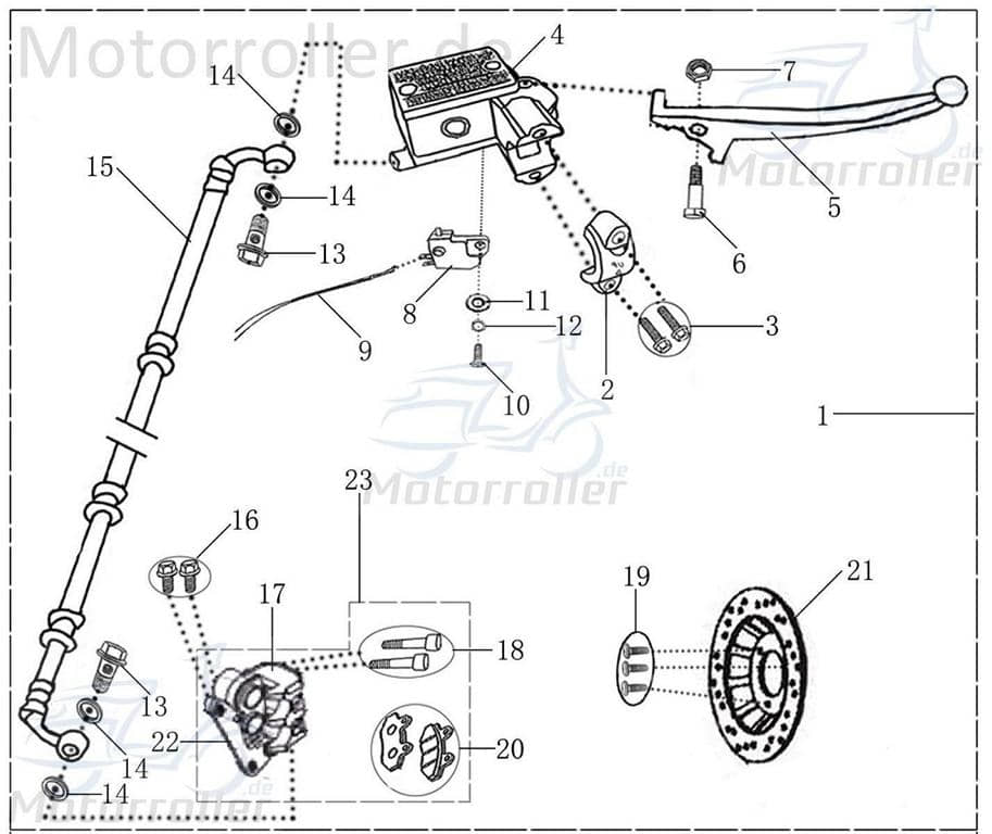 Halter Handbremszylinder oben 2Takt 50ccm 2090404-15