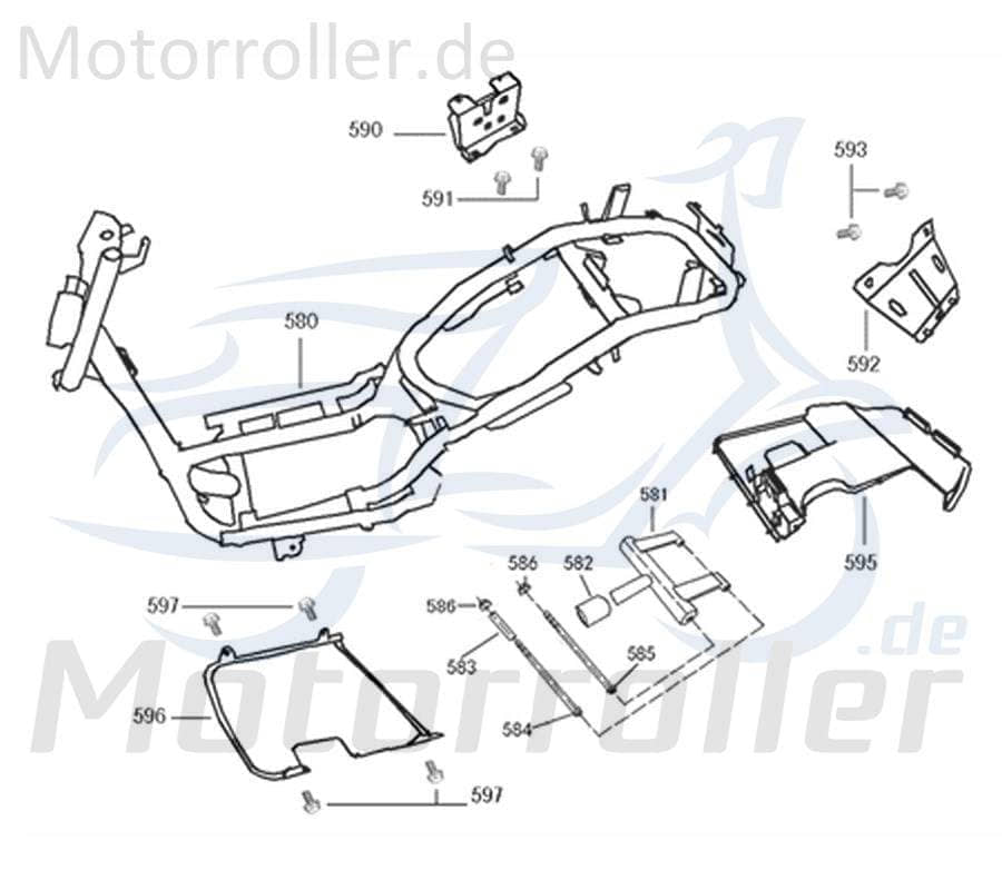 Halter Heckverkleidung Rahmen 740078 Motorroller.de Befestigung Halterung