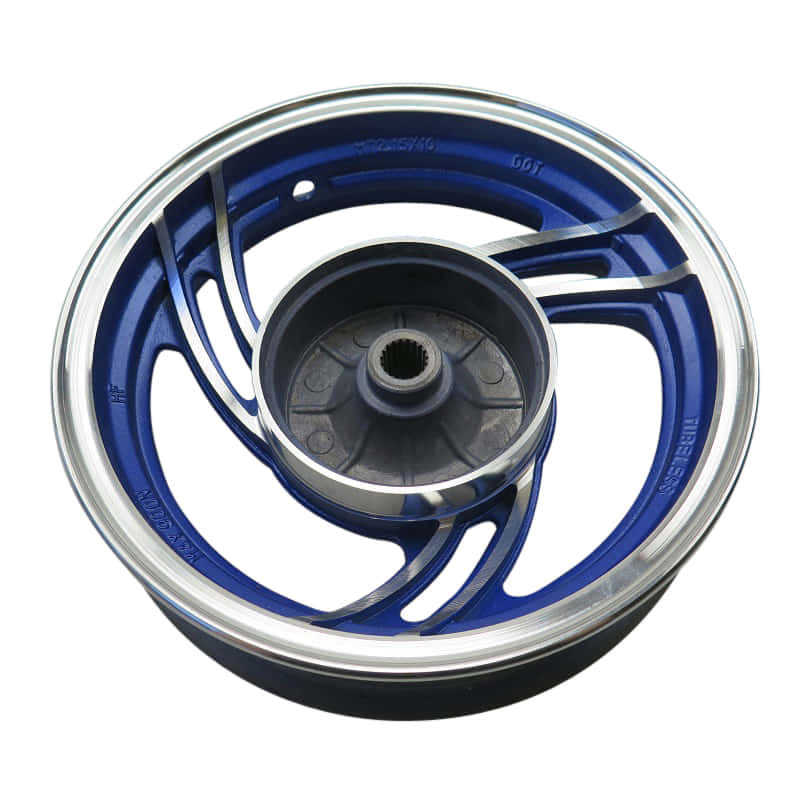 Hinterradfelge Alu MT2.15x10 blau-poliert Jonway 1040402-3-B Alufelge Hinterrad Felge Trommelbremse