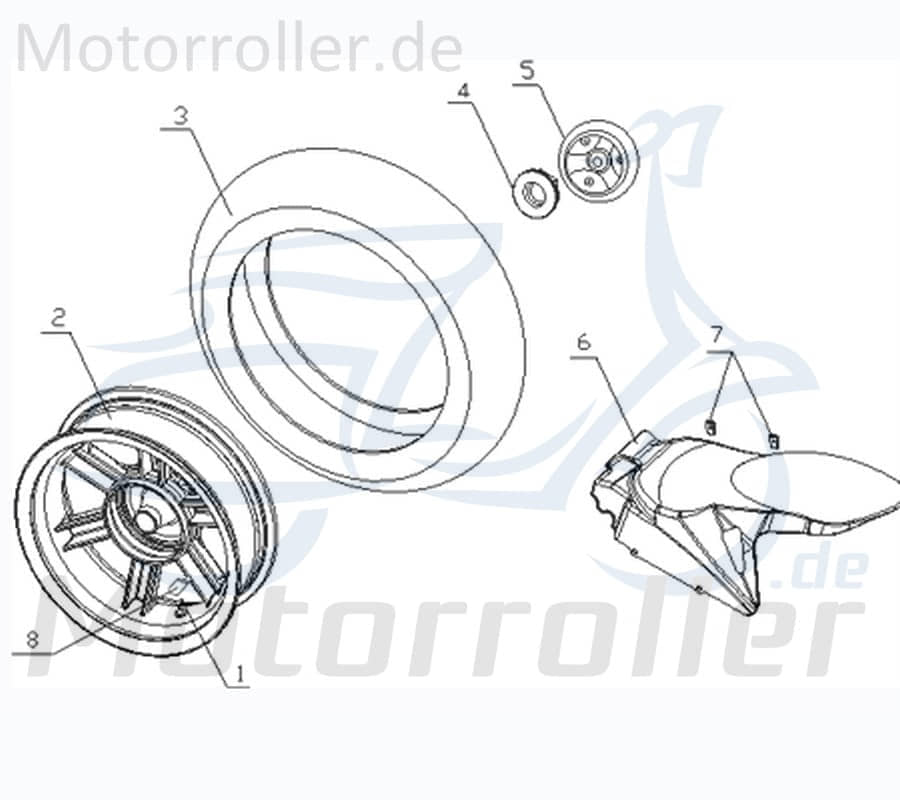 CPI Vabene 50 Felge hinten 3.5x12 50ccm 2Takt Q0F-44211-00-67 Motorroller.de Hinterrad-Felge Hinterradfelge Hinter-Rad Heck-Rad Minarelli liegend Scoo