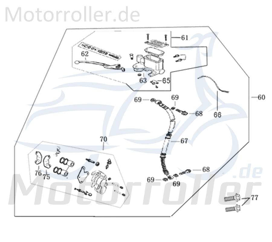 Kreidler Flory 50 125 Classic Bremshebel rechts 740098 Bremsarmatur Bremsgriff Handbremsgriff