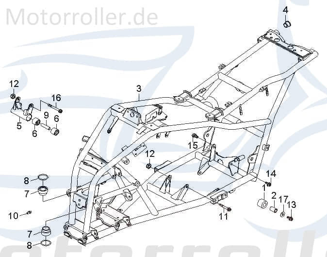 SMC Buchse Motorträger Rex Quad 50 Hülse ATV 50ccm 2Takt Motorroller.de Distanzhülse Lagerbuchse Distanz-Hülse Distanzbuchse Passhülse Passbuchse UTV