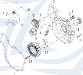 Anlasser Starter EX-1021169 Motorroller.de Anlasser-Motor Elektrostarter E-Starter Anlassermotor Elektro-Starter
