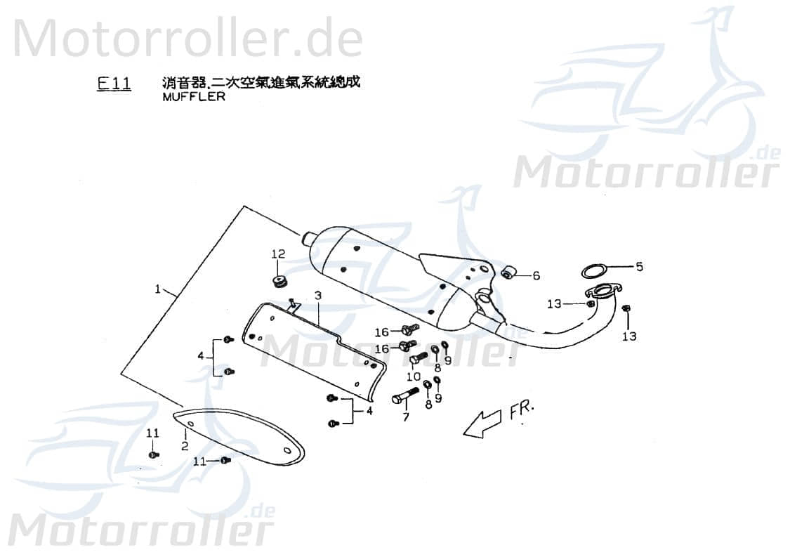 PGO Fixiergummi TR3 50 Mofa Dreiradroller P5281060000 Motorroller.de Ligero RS 50 Ersatzteil Service Inpektion Direktimport