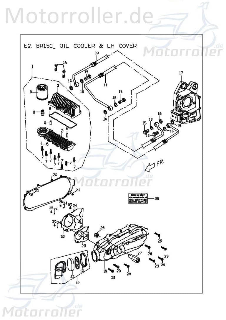 PGO Bugrider 150 Motordeckeldichtung links 50ccm-2Takt Buggy 150ccm 4Takt C2063020000 Motorroller.de Motordichtung Motorgehäusedichtung Ersatzteil