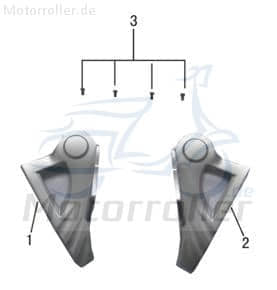 AGM Scoody 45 Seitenverkleidung Roller 50ccm elektro ZW-Z-02 Motorroller.de Seitenteil Seitenabdeckung Seitencover links schwarz matt Scooter Eppella