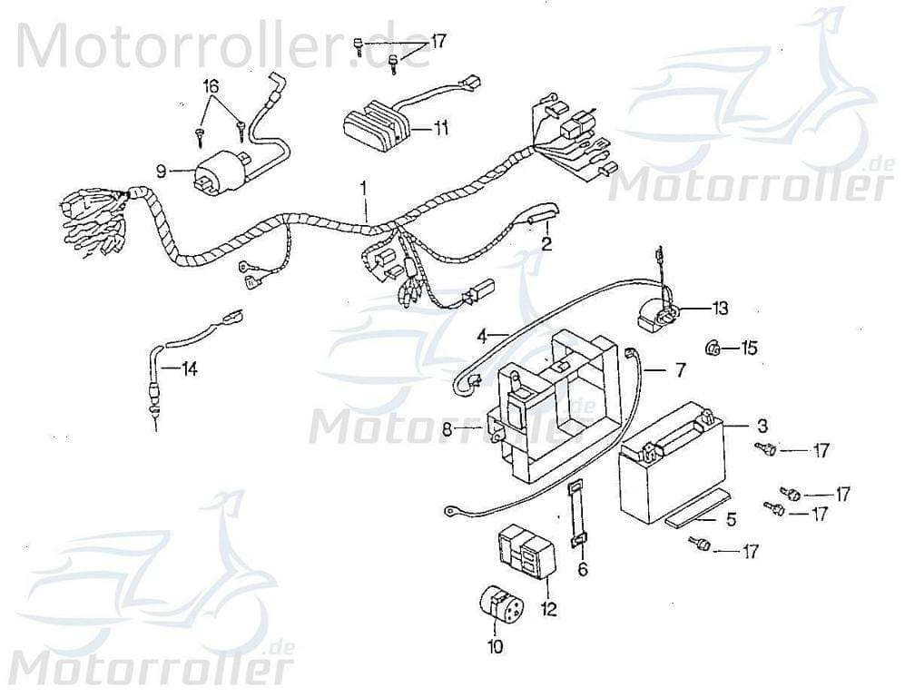 Gleichrichter / Regler Rex Quad 150ccm (1-Zyl.) ATV 95515 Motorroller.de Spannungsregler Laderegler Stromregler Lade-Regler Spannungs-Regler 1E40QMB