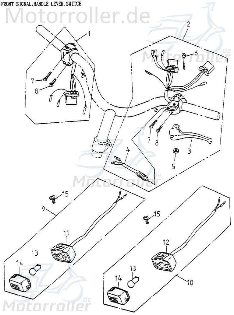 Bremshebel links Adly Cat 50 Handbremshebel K53178-111-000 Motorroller.de Handbremsgriff Brems-Hebel Bremsarm Brems-Arm Brems-griff Bremsnockenhebel