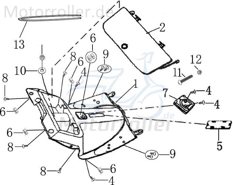 Rex RS1100 Staufachklappe Serviceklappe 125ccm 4Takt 701426 Motorroller.de Inpektionsklappe Reparaturklappe 125ccm-4Takt Scooter Torino 125