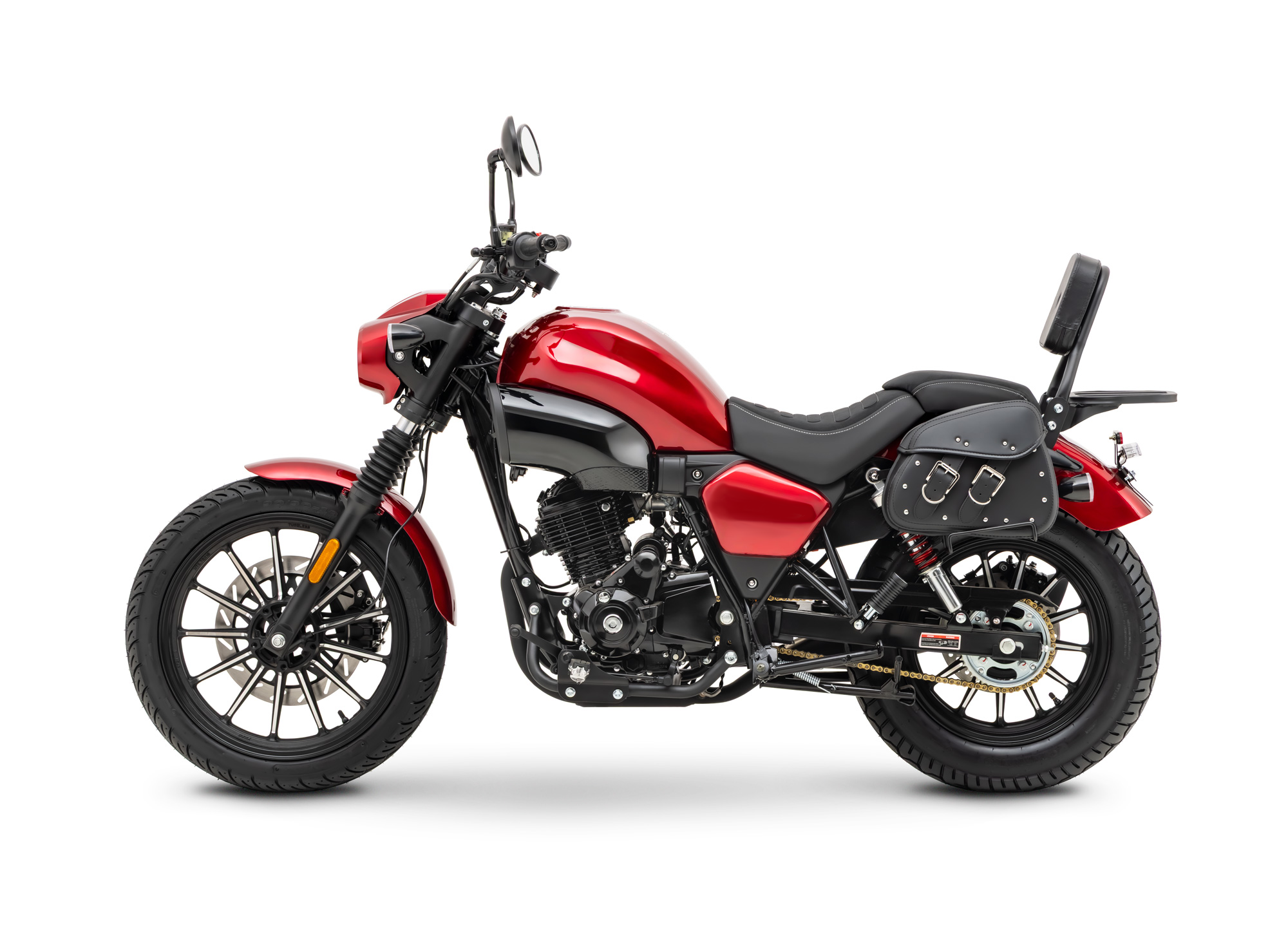 Motorrad Fighter 125 S-RS rot 90 km/h Euro 5+ Schaltmoped Chopper 125ccm 4 Takt Leichtkraftrad Krad Kraftrad