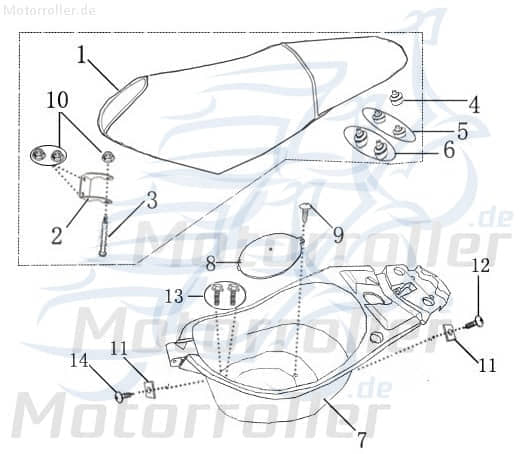 Sitzbank komplett mit rotem Leder 702759