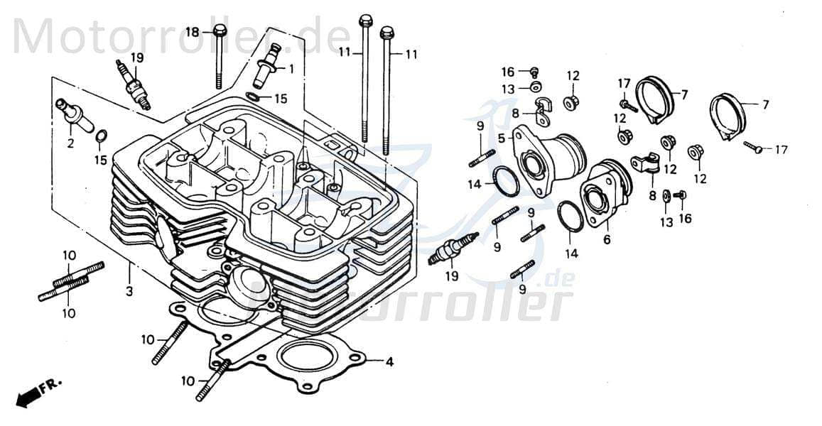 Chunlan Chopper Stehbolzen 125ccm 4Takt 244FM.01.01-08 Motorroller.de Gewindebolzen Gewindestange Gewinde-Stange Stiftschraube Gewindestab Motorrad