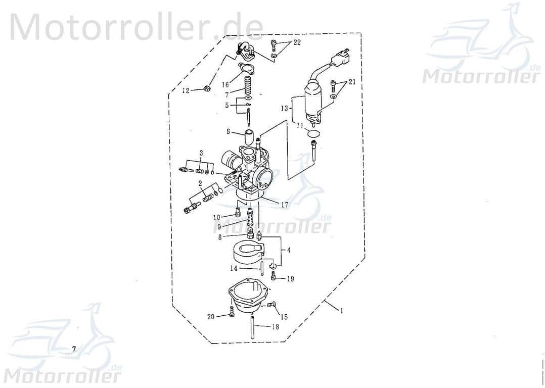 Mikuni Leerlaufdüse Größe 22,5 Minarelli liegend 13242-NCF-00 Motorroller.de 50ccm 2Takt Vergaserdüse Nebendüse Nebenluftdüse Einstelldüse Neben-Düse