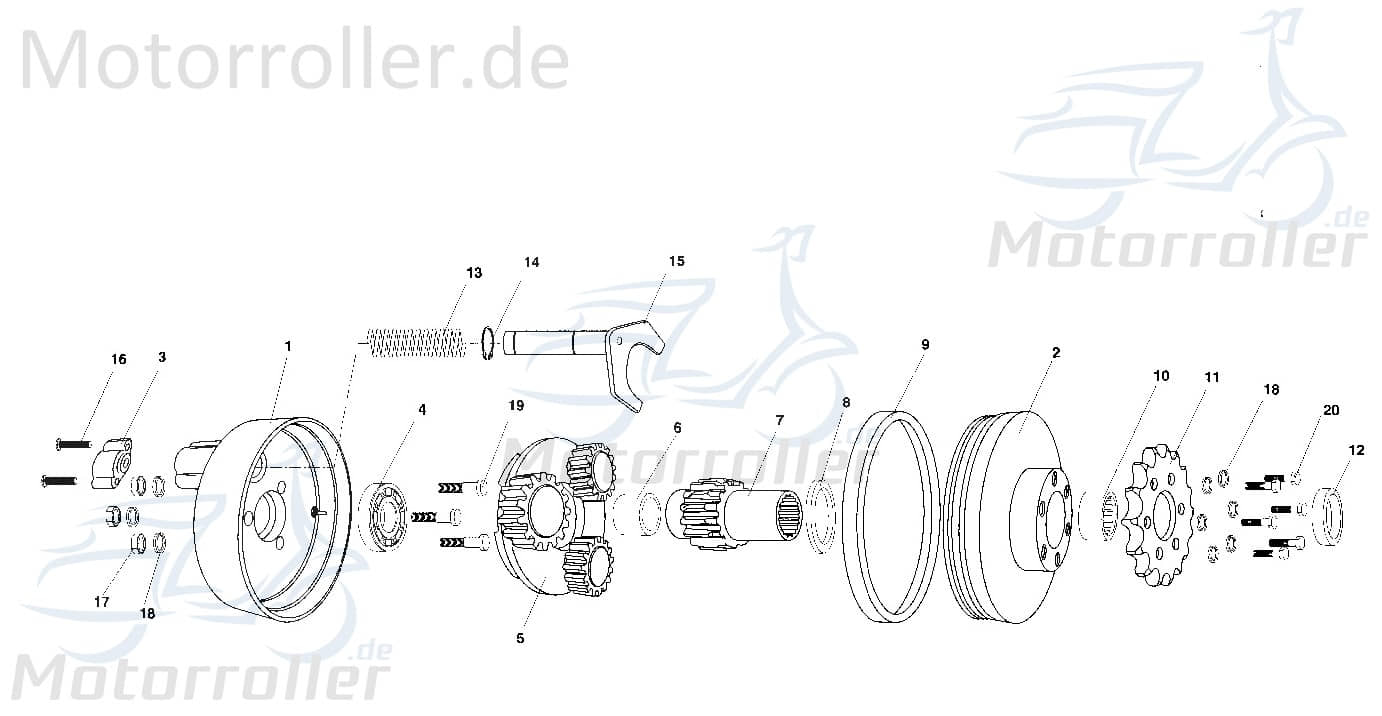 Distanzbuchse Tongjian Strassenbuggy 150 II 150ccm 4Takt Motorroller.de Hülse Distanzhülse Distanzring Distanz-Hülse Passhülse Passbuchse 150ccm-4Takt